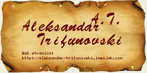 Aleksandar Trifunovski vizit kartica